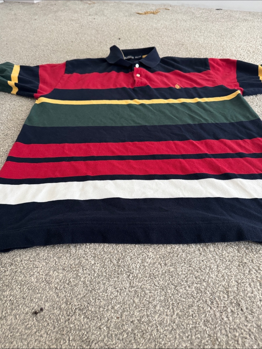 Vintage 90s Nautica Rugby Polo Shirt Mens XXL Colorblock Striped 100% Cotton